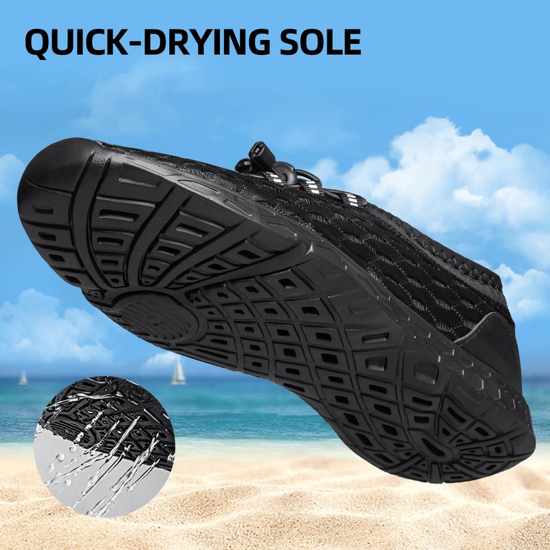 DOUSSPRT Women's Water Shoes Quick Drying Sports Aqua Shoes DarkBlack Size 6.5 - Image 2